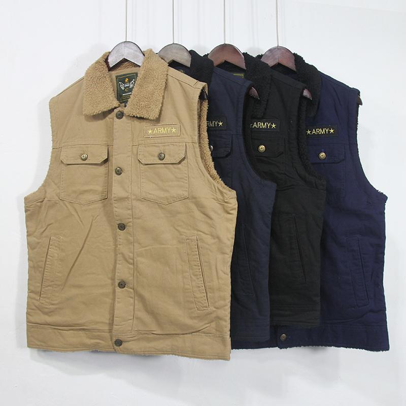 加厚保暖羊羔绒马甲外贸马夹坎肩