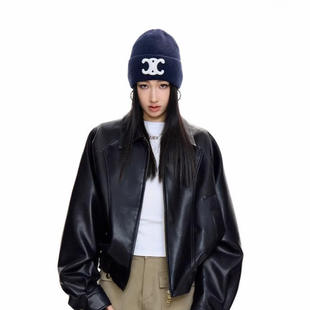 新款 美式复古短款黑色皮衣外套男女秋季宽松皮夹克上衣