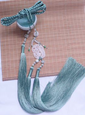 【沧笙】多色定制原创腰带汉服道袍宫绦长流苏坠国风玉佩编织配饰