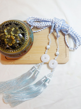 花记原创汉服宫绦腰带琉璃平安扣发绳腰坠古国风圆领道袍压襟配饰