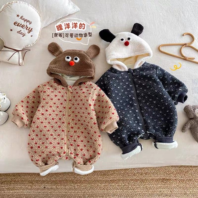 Boyo秋冬清仓福利婴儿夹棉连体衣2026新款羊羔绒连帽爬服加厚上衣,童装/婴儿装/亲子装,连身衣/爬服/哈衣,淘宝优惠券,粉丝福利购,淘宝优惠卷