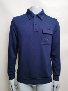 2025春秋鄂尔DS 1880元男翻领长袖体恤卫衣T恤POLO衫合体莫代尔料