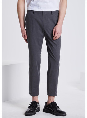 2023夏 利牌21XCK00702薄款男士灰色九分西裤商务休闲弹力修身裤