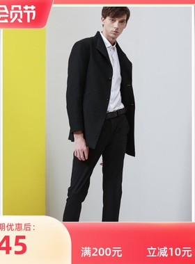 2022秋利牌19CDX031SA黑色暗纹上班商务韩版修身休闲男单西衣外套
