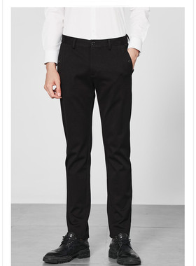 2023冬 利20QXK90601男869元黑大弹力速干料厚休闲裤剩 102 106码