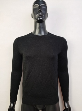 2026冬 利牌Q2DMS0031S黑色圆领长袖针织衫毛衣175-88