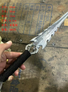 金刚降魔杵龙泉一体高锰钢复古迷你微小兵器茶针茶锥把玩未开刃