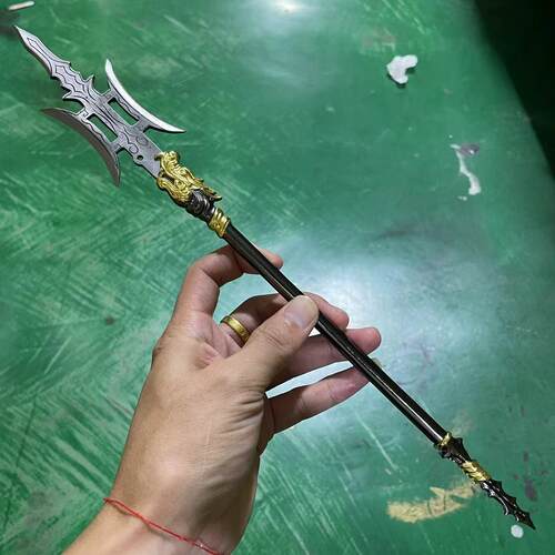 三国古代兵器模型微缩1比6关羽青龙偃月刀武器方天画戟刀桌面摆件
