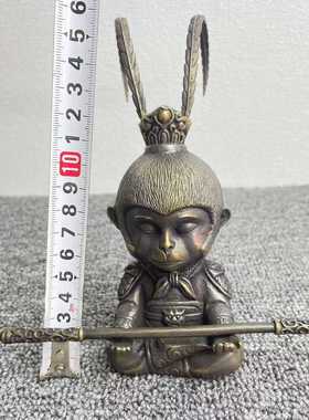 纯黄铜生肖猴子复古小铜器摆件家居桌面茶宠装饰礼品工艺品全铜