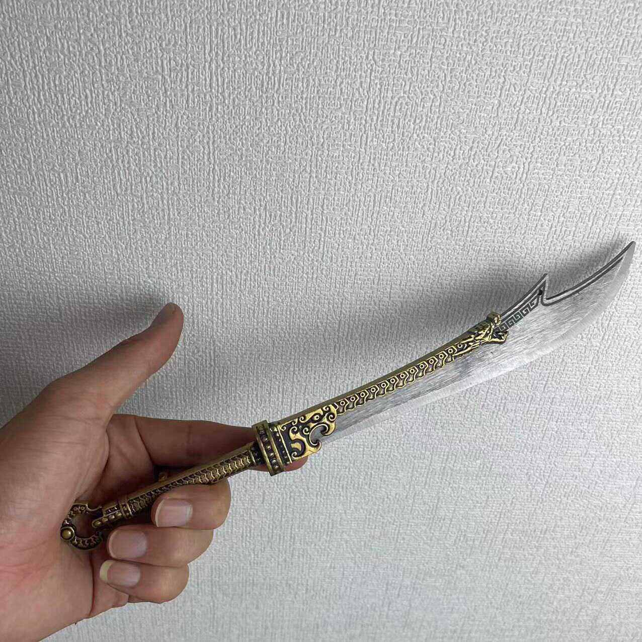 古代兵器模型九环大刀屠龙刀血饮刀纯铜装具金属武器刀剑桌面摆件图片