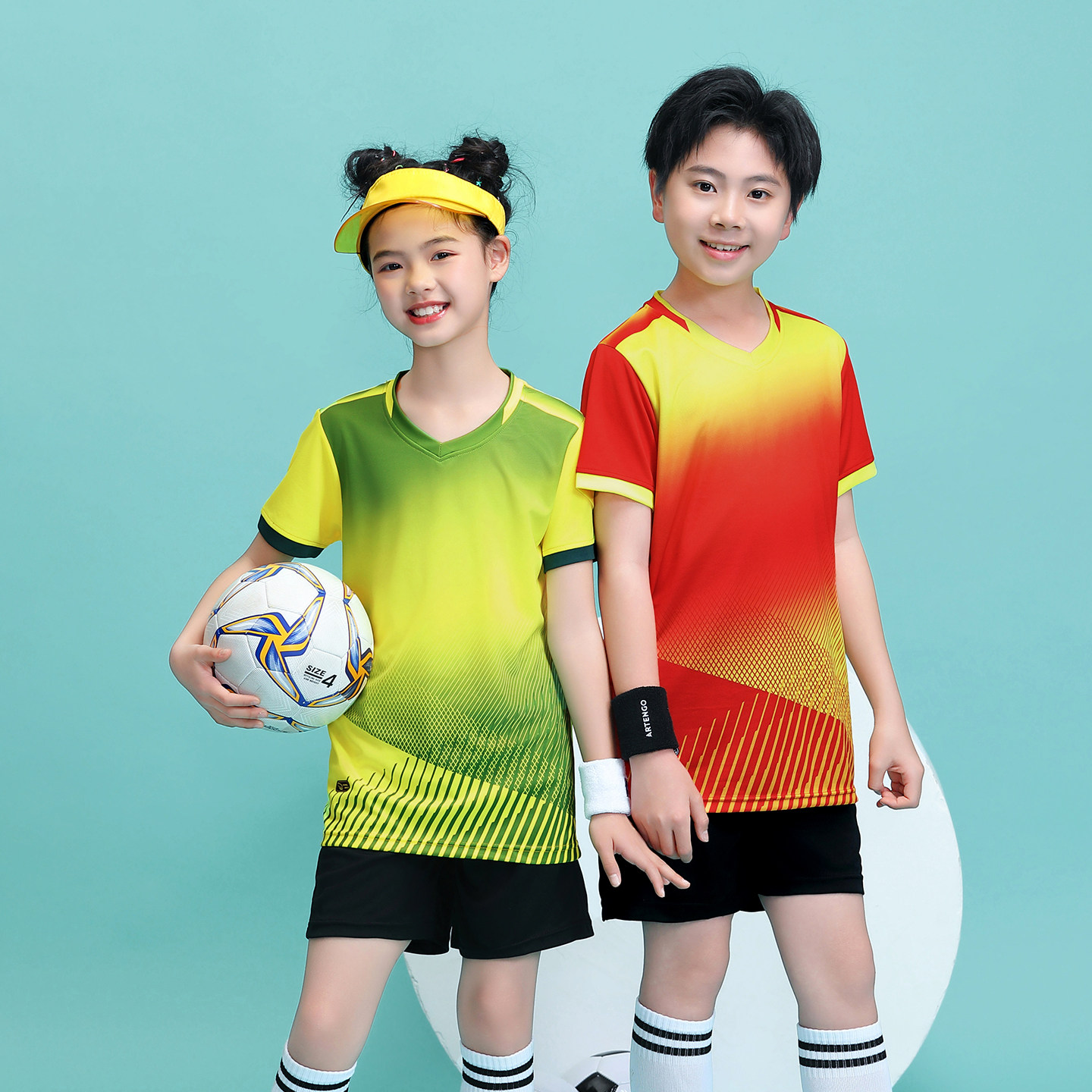 儿童速干短袖足球服套装定制印字