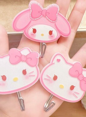 卡通KT猫挂钩强力粘胶贴免打孔墙壁门后挂钩厨房浴室自粘无痕粘钩