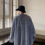 W03XZ517A-6P60秋冬新款水洗做旧十字架图案宽松休闲卫衣，男装卫衣，星座517A-6
