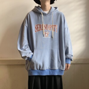 W10 XZ517A-6 P68  控价88 美式水洗做旧宽松休闲连帽卫衣图片