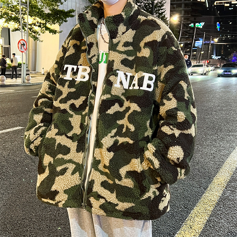 MY03P128XZ517A-62022冬季新款迷彩羊羔毛加厚绣花棉衣外套,男装棉衣,星座517A-6