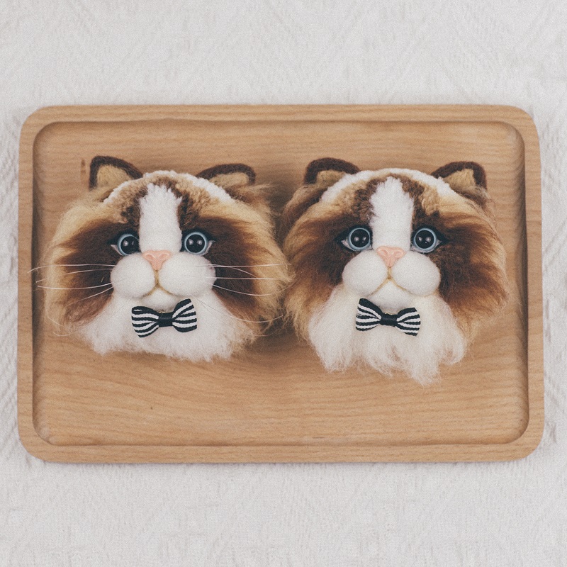 布偶猫咪羊毛毡戳戳乐手工制作