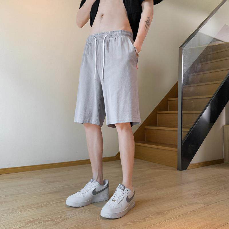纯棉短裤男夏季宽松直筒运动裤中国风棉麻休闲裤子薄沙滩裤5分裤