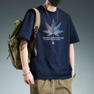 简约纯色260g重磅纯棉t恤男短袖宽松圆领打底衫百搭舒适透气体恤