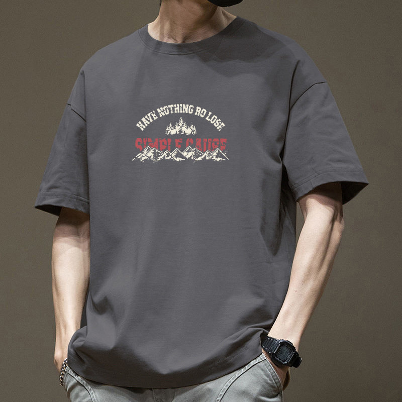 夏季潮牌百搭字母印花纯棉短袖男hiphop嘻哈街头宽松情侣T恤上衣