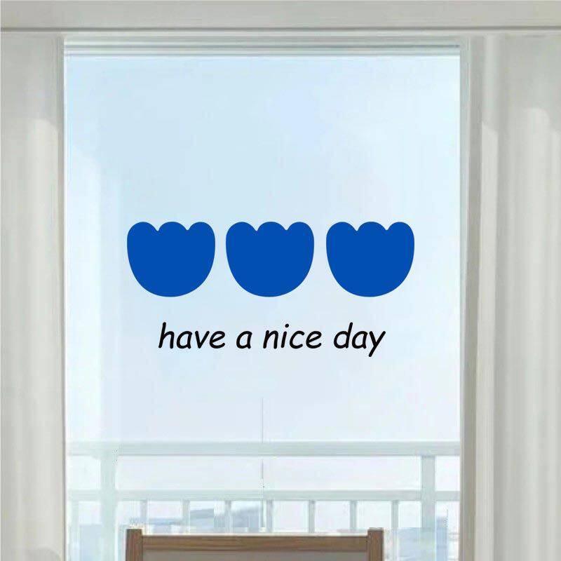 花nice day ins深蓝墙贴纸厨房隔断玻璃防撞镂空自粘贴墙面装饰贴