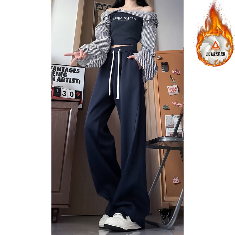 男装休闲裤迦讯宽松直筒高腰3XL2XL4XLXL5XLML简约棉否青年棉51%