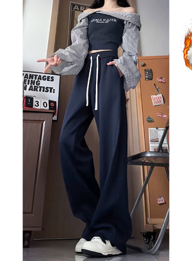 男装休闲裤迦讯宽松直筒高腰3XL2XL4XLXL5XLML简约棉否青年棉51%