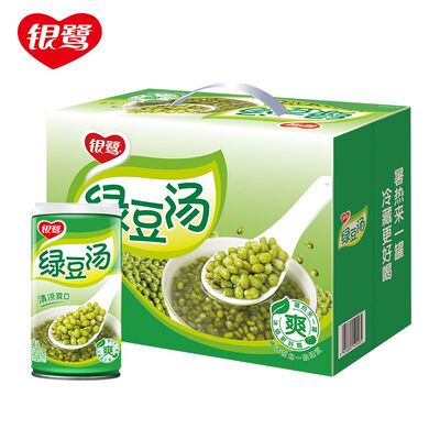 银鹭绿豆汤罐头饮品370g*6罐/12罐速食汤饮品