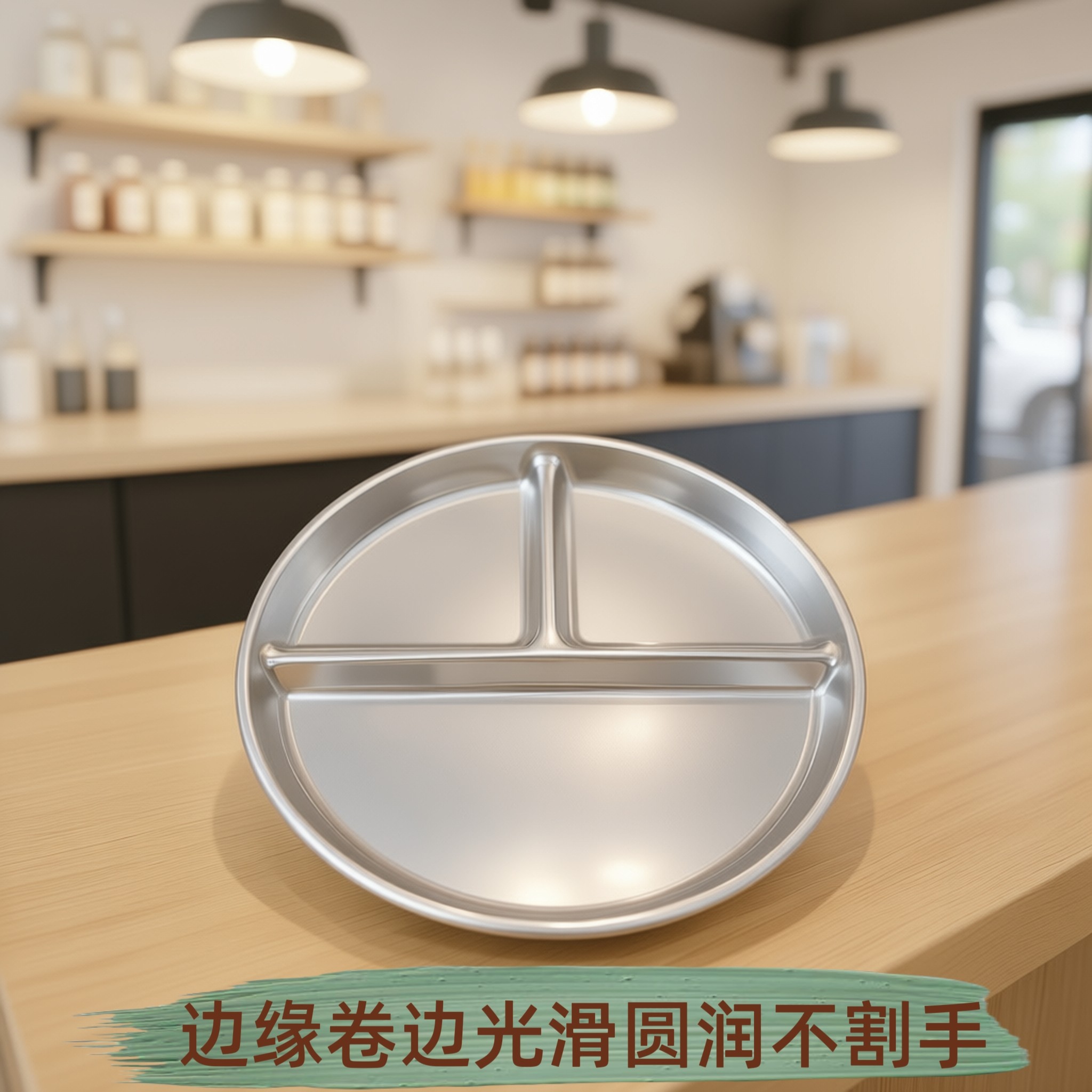 不锈钢分餐盘211减脂餐盘分格大人减肥专用餐盘定量减脂餐盘子厚