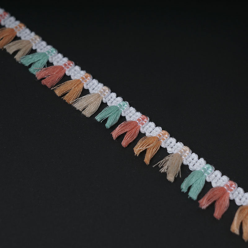 迷你小流苏彩色花边棉织带穗子DIY装饰服装窗帘抱枕鞋服饰品辅料