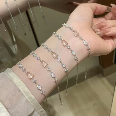 s925银天然水沫玉葫芦手链小众小清新高级感百搭气质