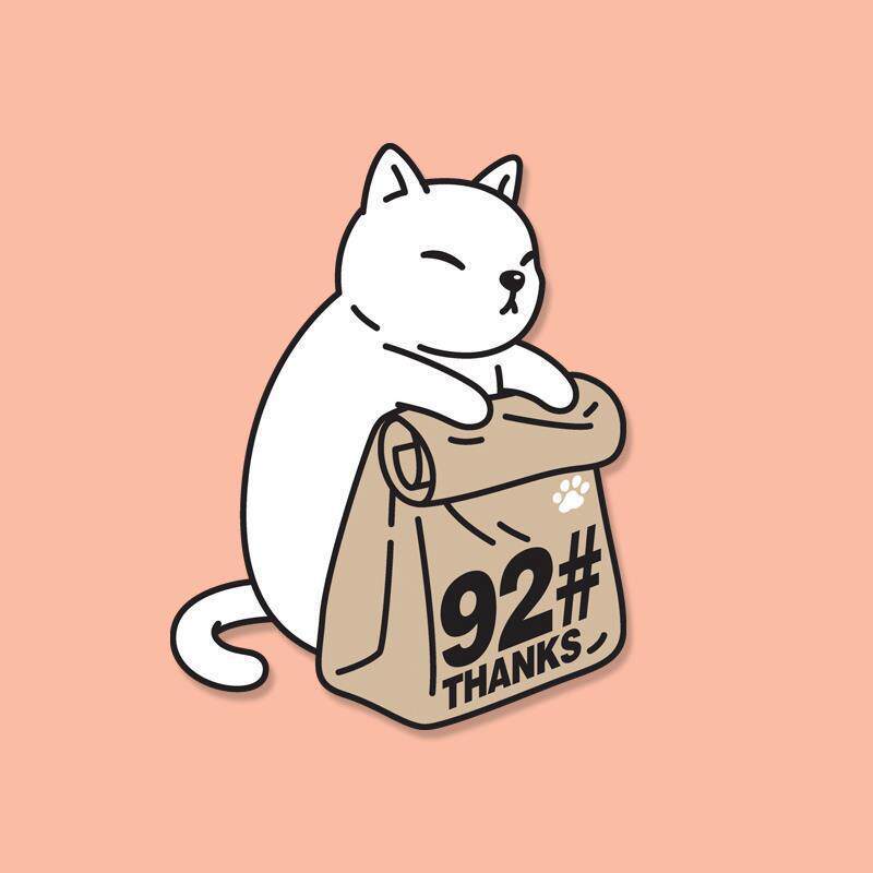 9295油箱盖小猫咪创意车贴贴纸加油装饰型号汽油汽车提示贴膜通用