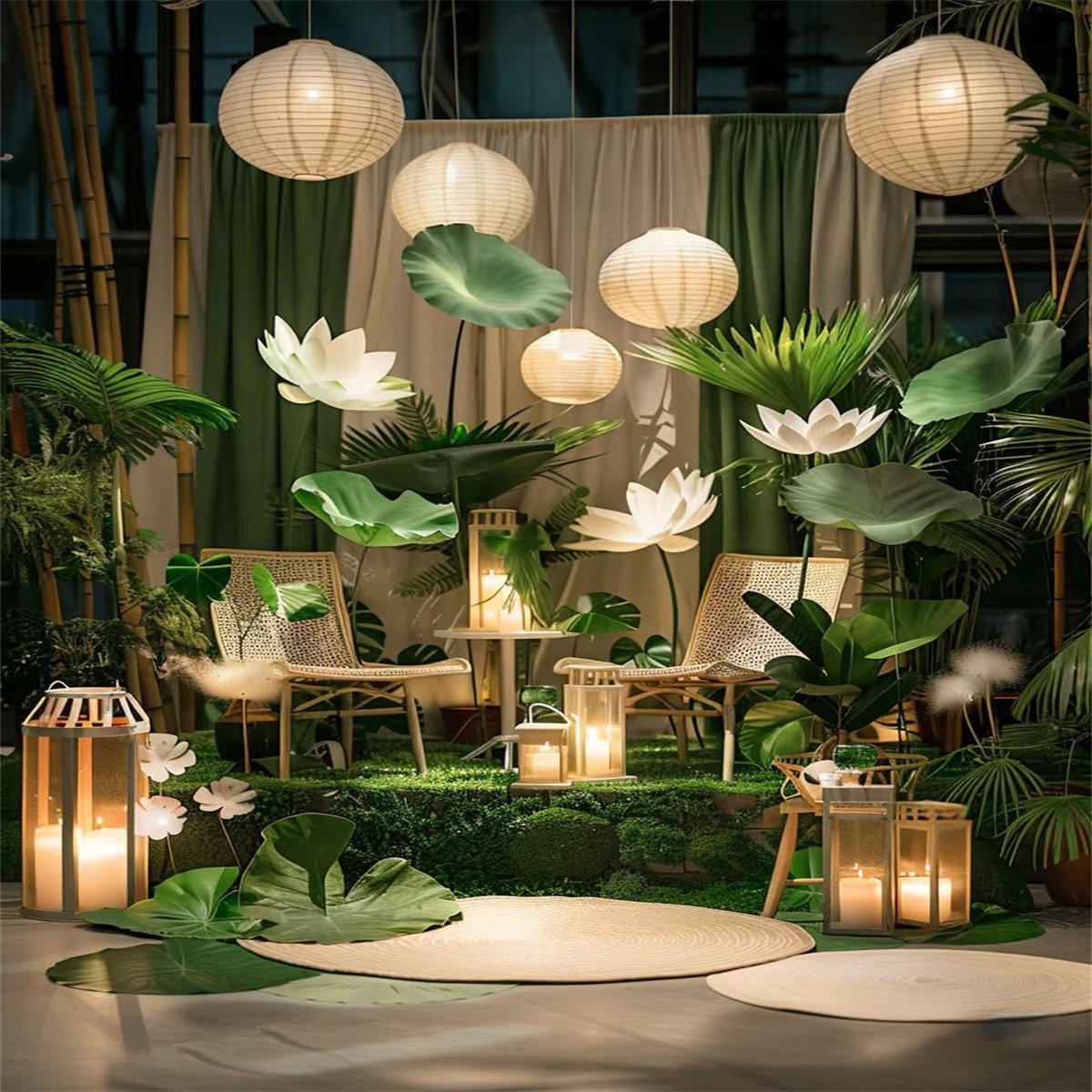 高清直播道具2025新款3d立体背景布定制专属古风现代拍照直播套装