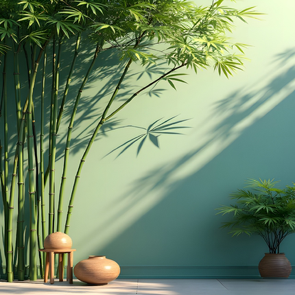 新中式3D立体背景墙高级感场景氛围茶室房间直播背景布拍照背景布