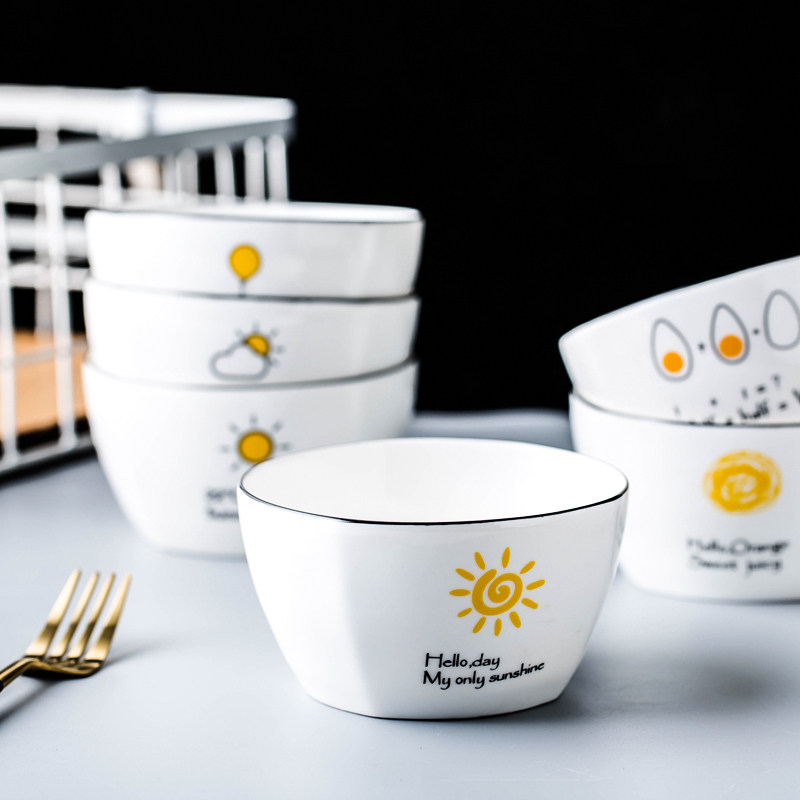 日式创意方碗家用可爱陶瓷米饭碗吃饭碗小汤碗面碗可微波炉使用|msdalam kategori pinggan mangkuk, pinggan mangkuk, Bowl - dari Buy2taobao.com untuk memberikan perkhidmatan ejen Taobao profesional membeli