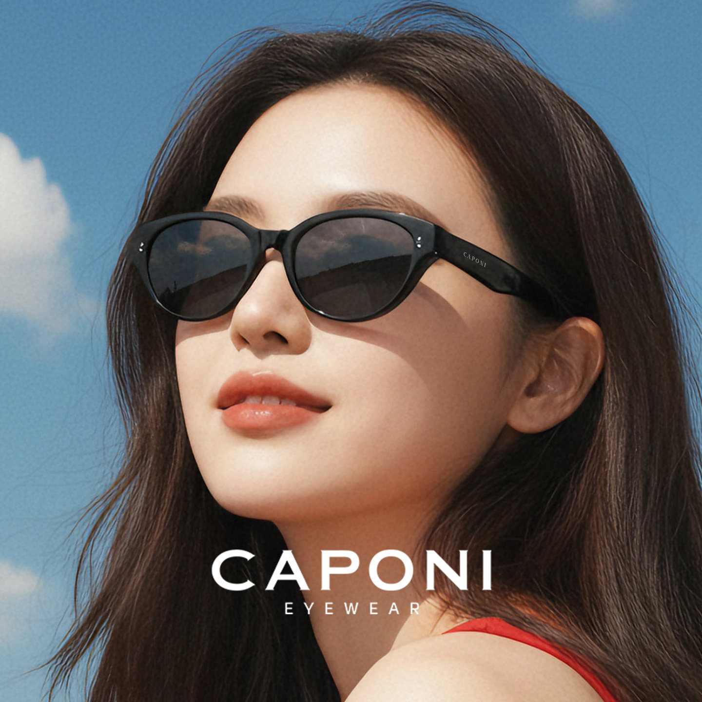 CAPONI防晒防紫外线猫眼墨镜