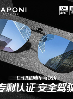 CAPONI偏光墨镜夹片男近视驾驶钓鱼太阳镜HUD抬显专用眼镜夜视镜