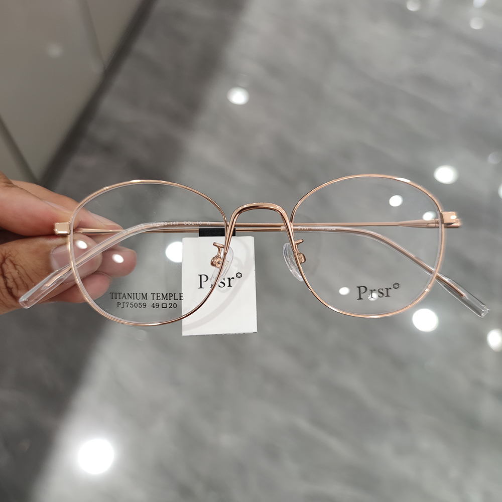 新款帕莎Prsr眼镜框时尚金属女近视全框可配防蓝光镜片PJ75059