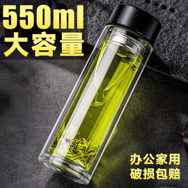高硼硅玻璃双层加厚高档商务水杯