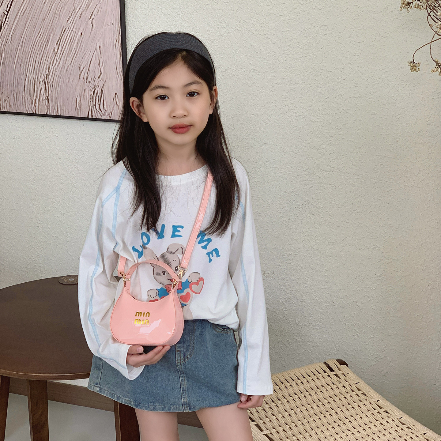 2026春季新款可爱卡通印花小包女童粉色漆皮亮面手提包儿童零钱包
