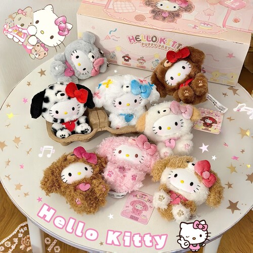 正品TOPTOYHelloKitty小狗派对系列毛绒潮玩盲盒毛绒挂饰手办礼物