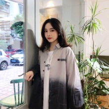 吊染扎染男女情侣宽松潮牌衬衫 外套潮牌嘻哈夹克薄款 FWBS 19ss