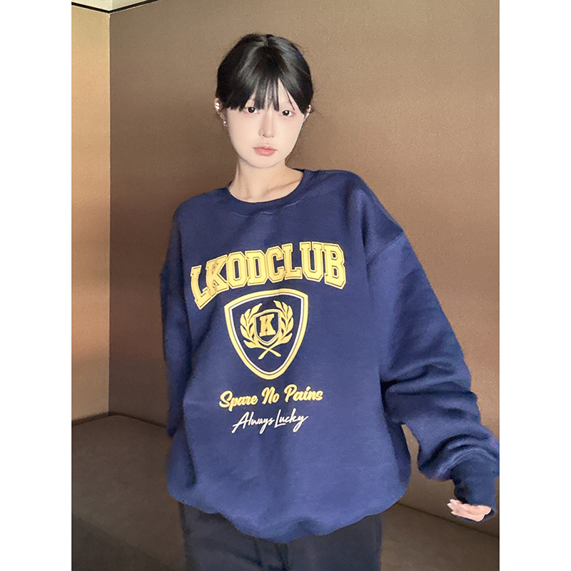 LKOD美式K字母情侣圆领卫衣