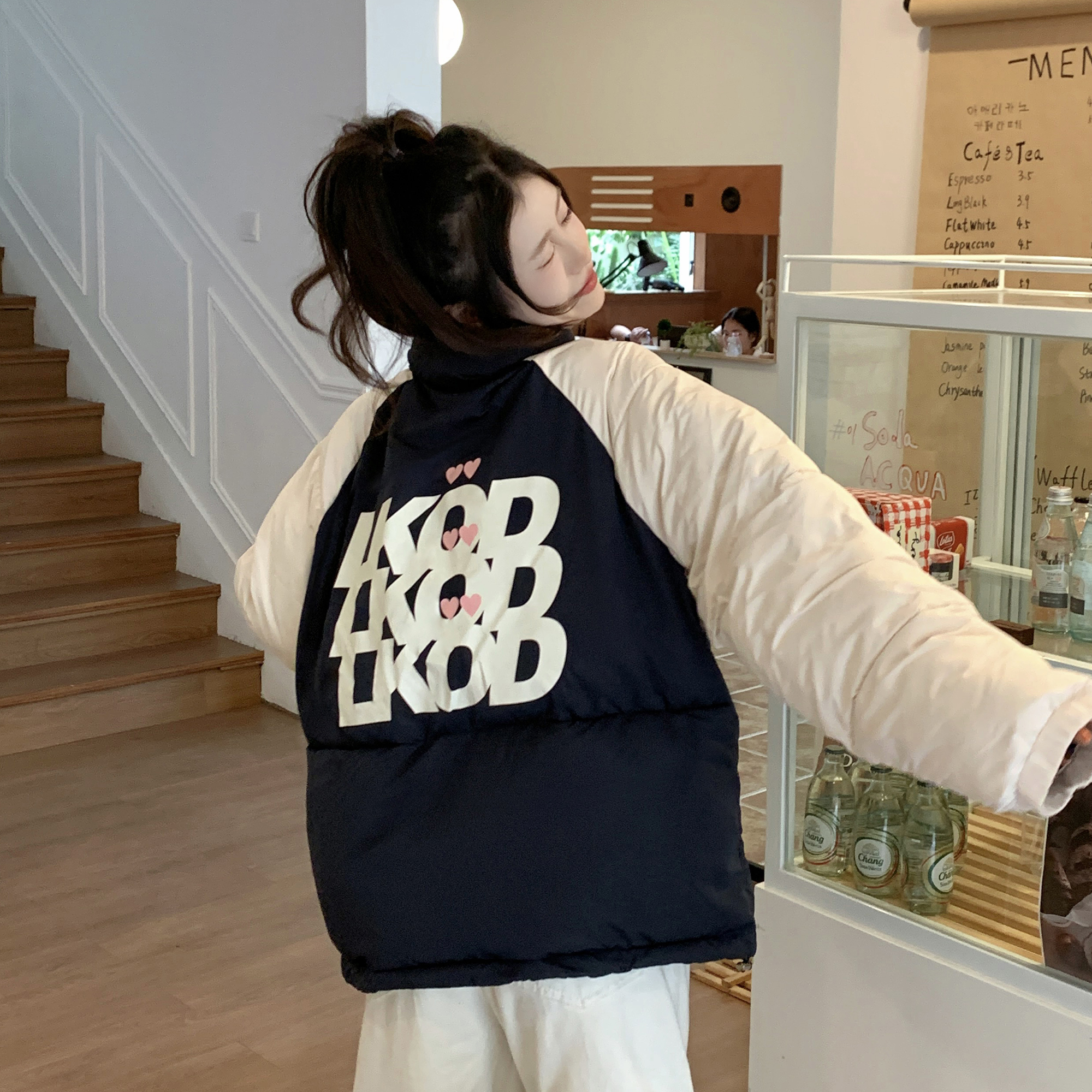 LKOD加厚秋冬爱心字母棉服
