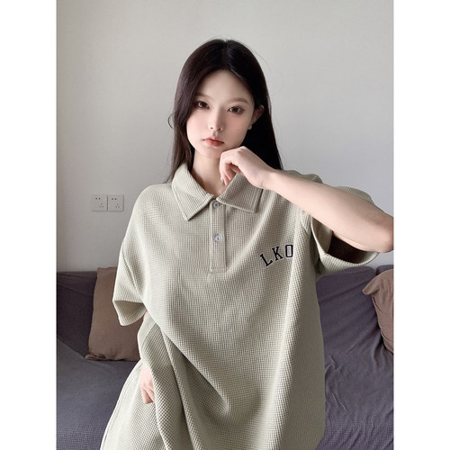 LKOD情侣短袖夏季刺绣套装