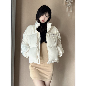 LK STORE LKOD2023新款潮女装短版刺绣棉服外套美式棉衣夹棉冬装