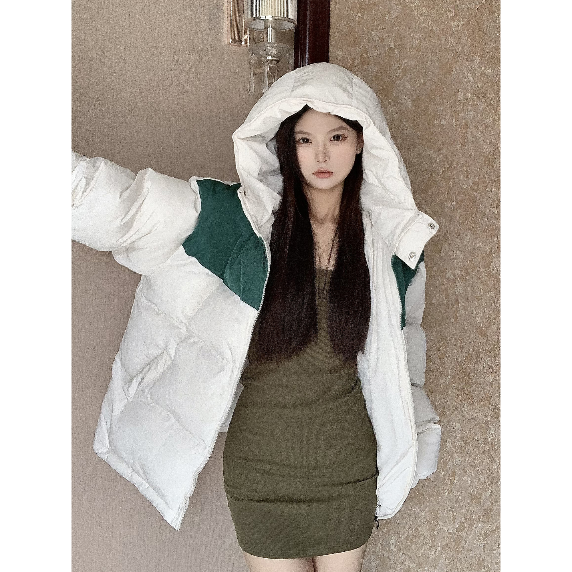 LKOD厚款秋冬拼色棉服