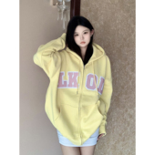 皮标字母拉链帽衫 LKSTORE LKOD2022秋冬新款 男女情侣加绒卫衣潮牌