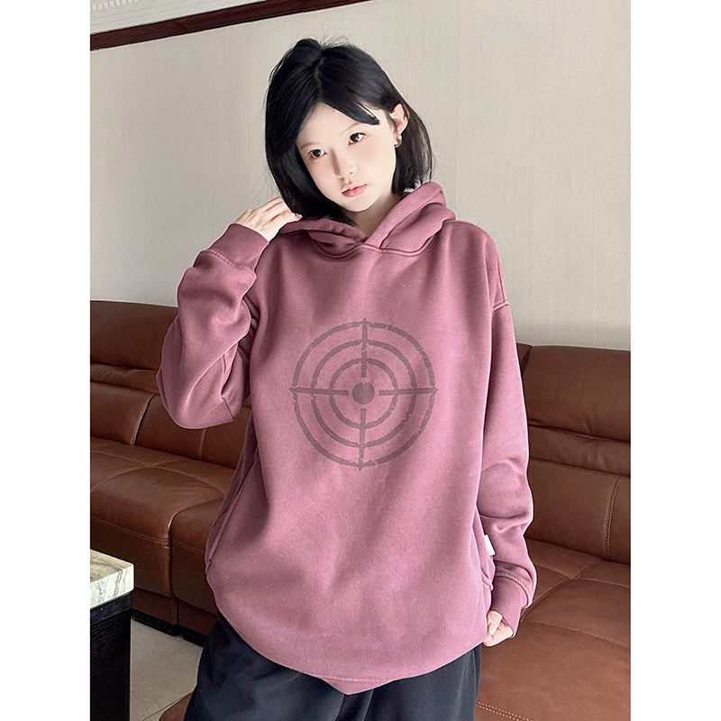 LKOD休闲射击靶情侣帽衫