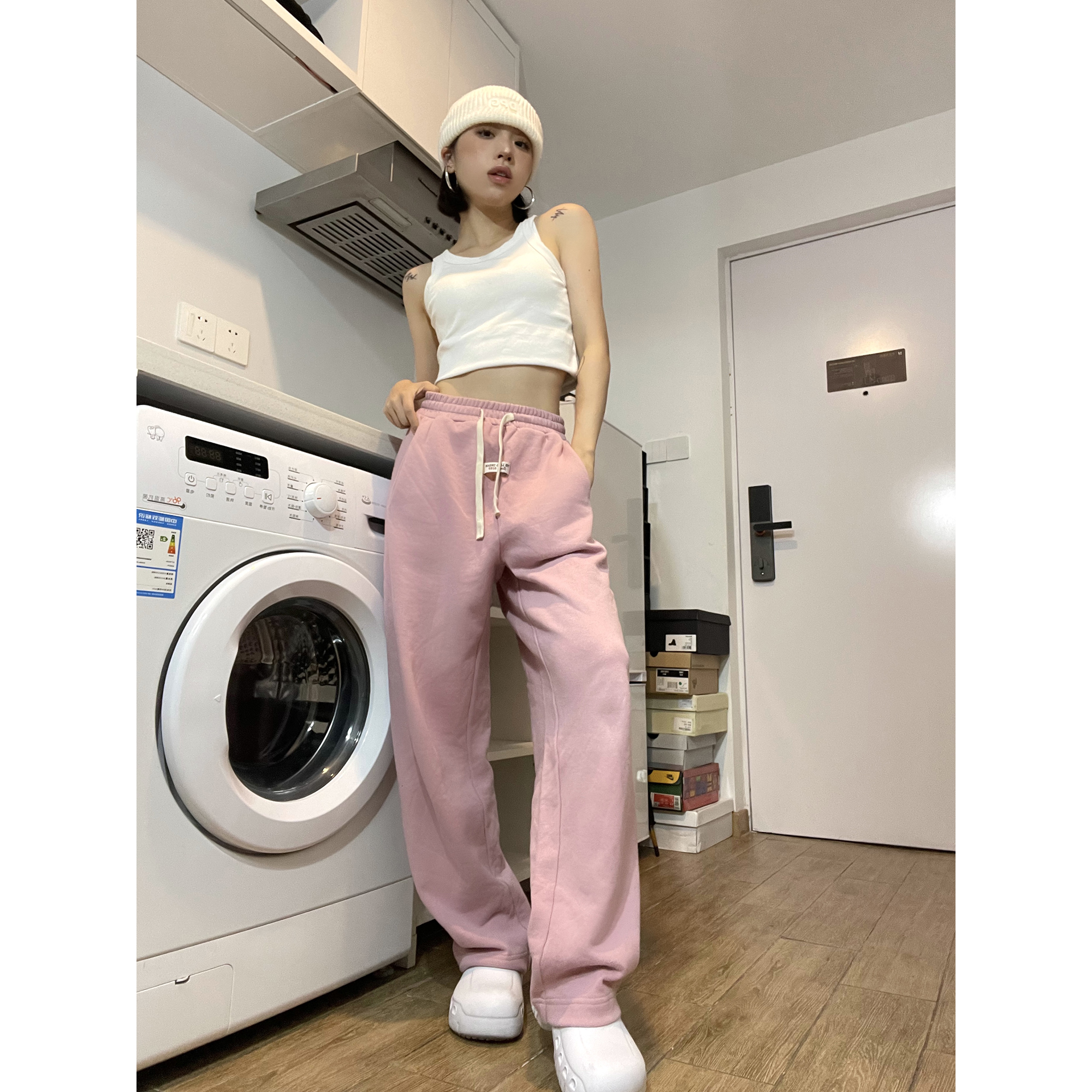 LKOD休闲纯色情侣休闲长裤