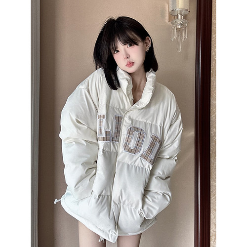 LKOD秋冬格子贴布棉服